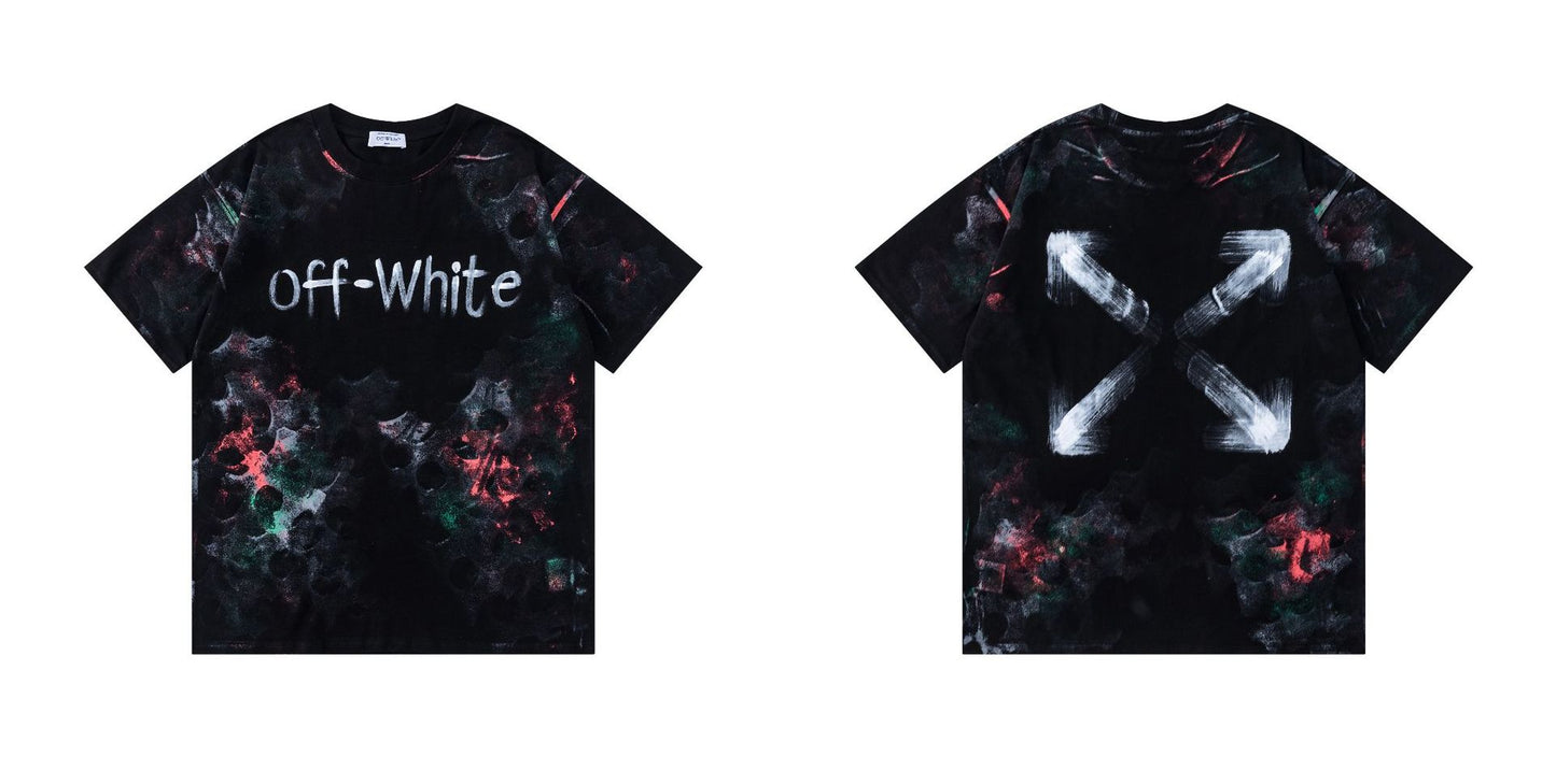 OFF Ink-splatter graffiti T-shirt