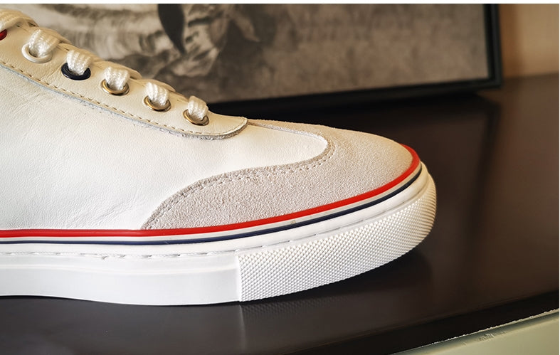Top-grade white leather shoes
