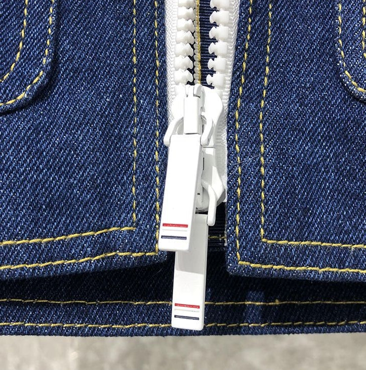 Top-grade denim lambswool down jacket