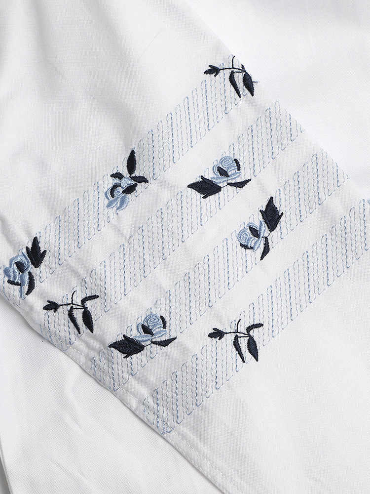 Embroidered flower shirt