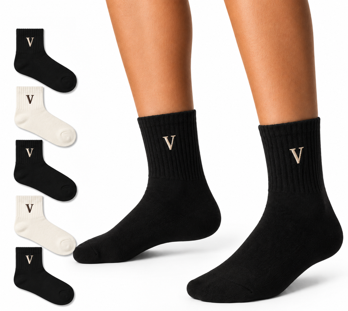 Cotton Crew Socks 5-Pack