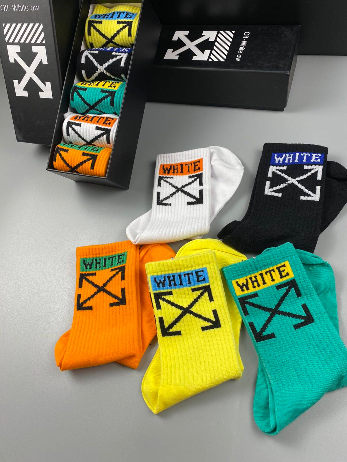 Off-White Pure Cotton Mid-Length Socks II