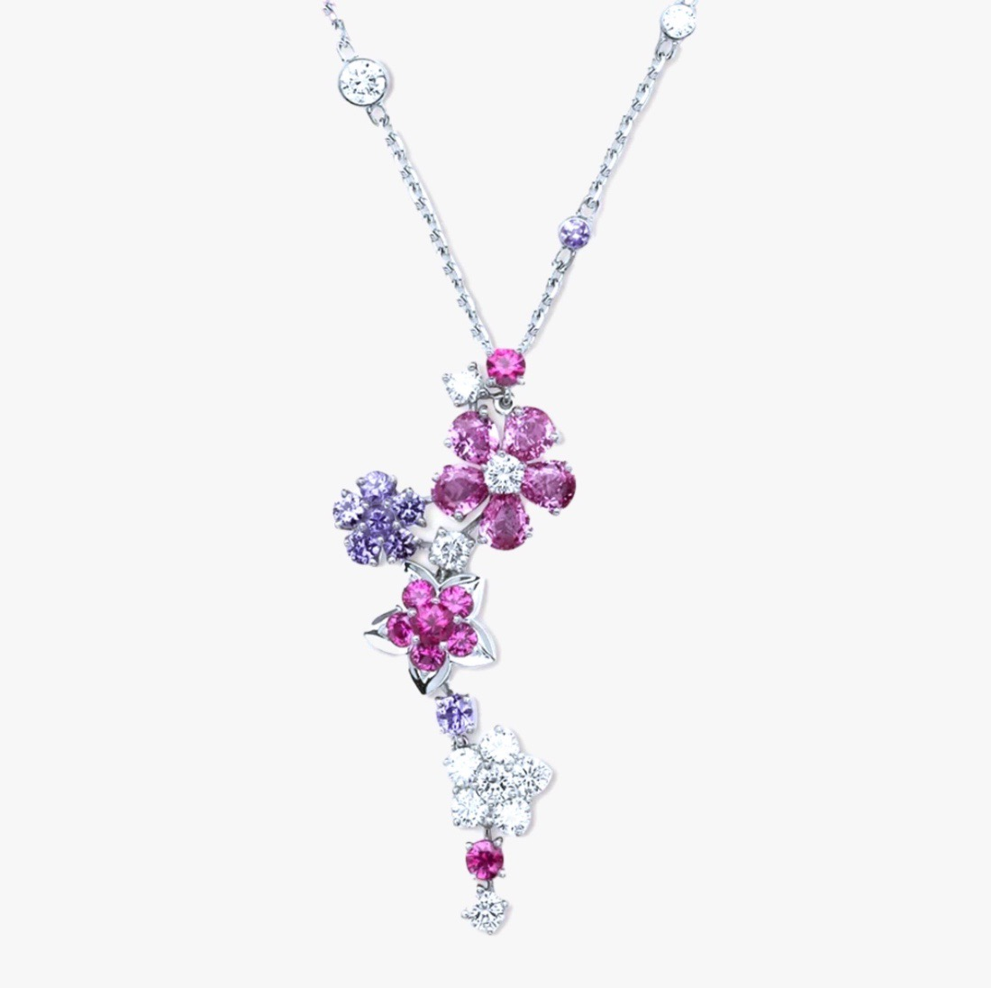 Van Cleef & Arpels Pavé Diamond Flower Necklace