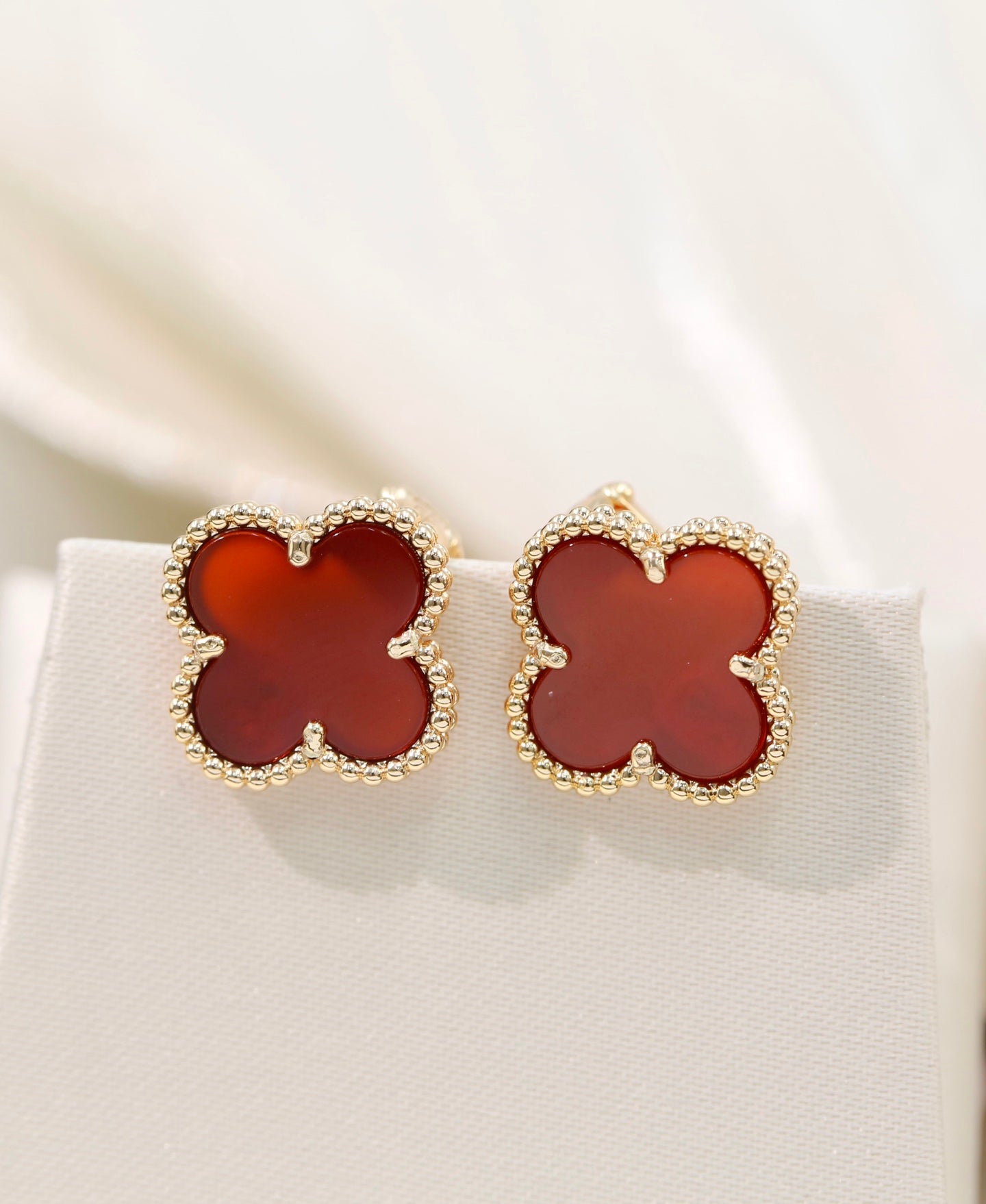 Van Cleef & Arpels-Style Clover Stud Earrings