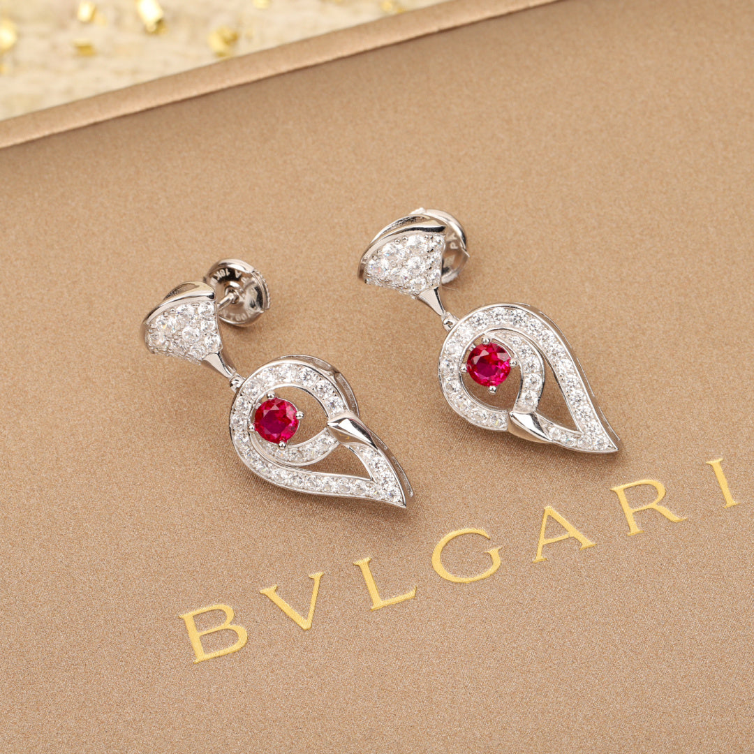 BVLGARI 925 Silver Gold-Plated Earrings