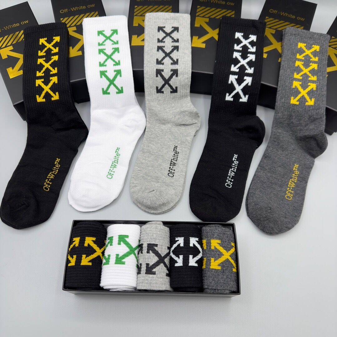 Off Pure Cotton Mid-Length Socks