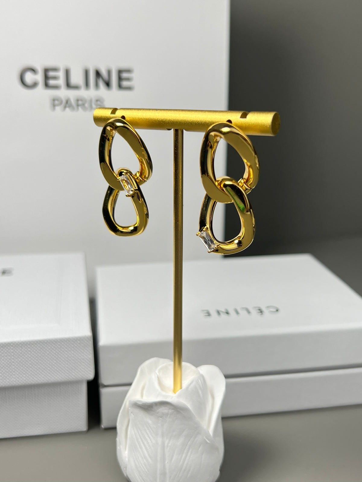 CELINE Gold-Plated Brass Earrings