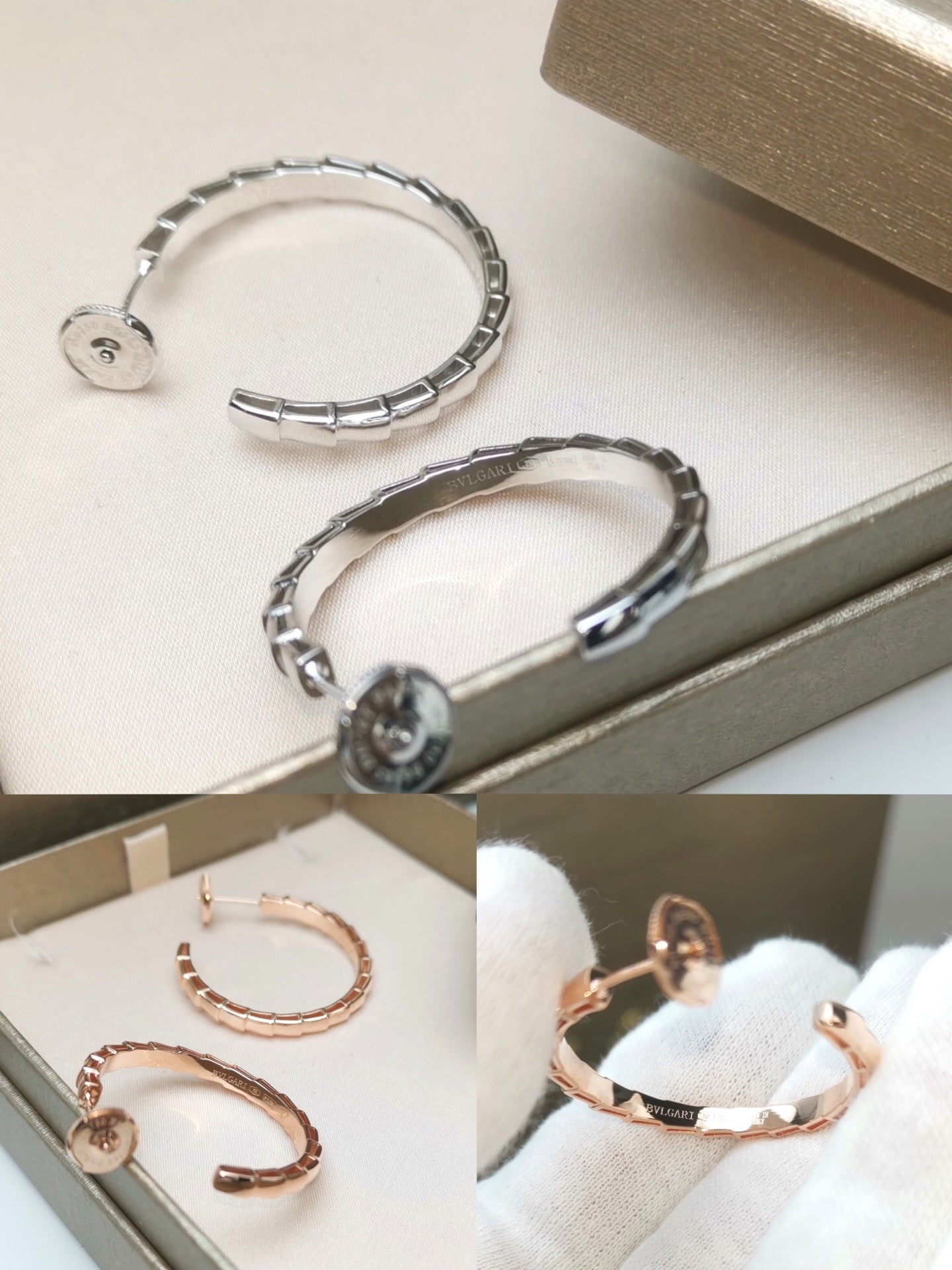 BVLGARI 925 Silver Serpenti Earrings