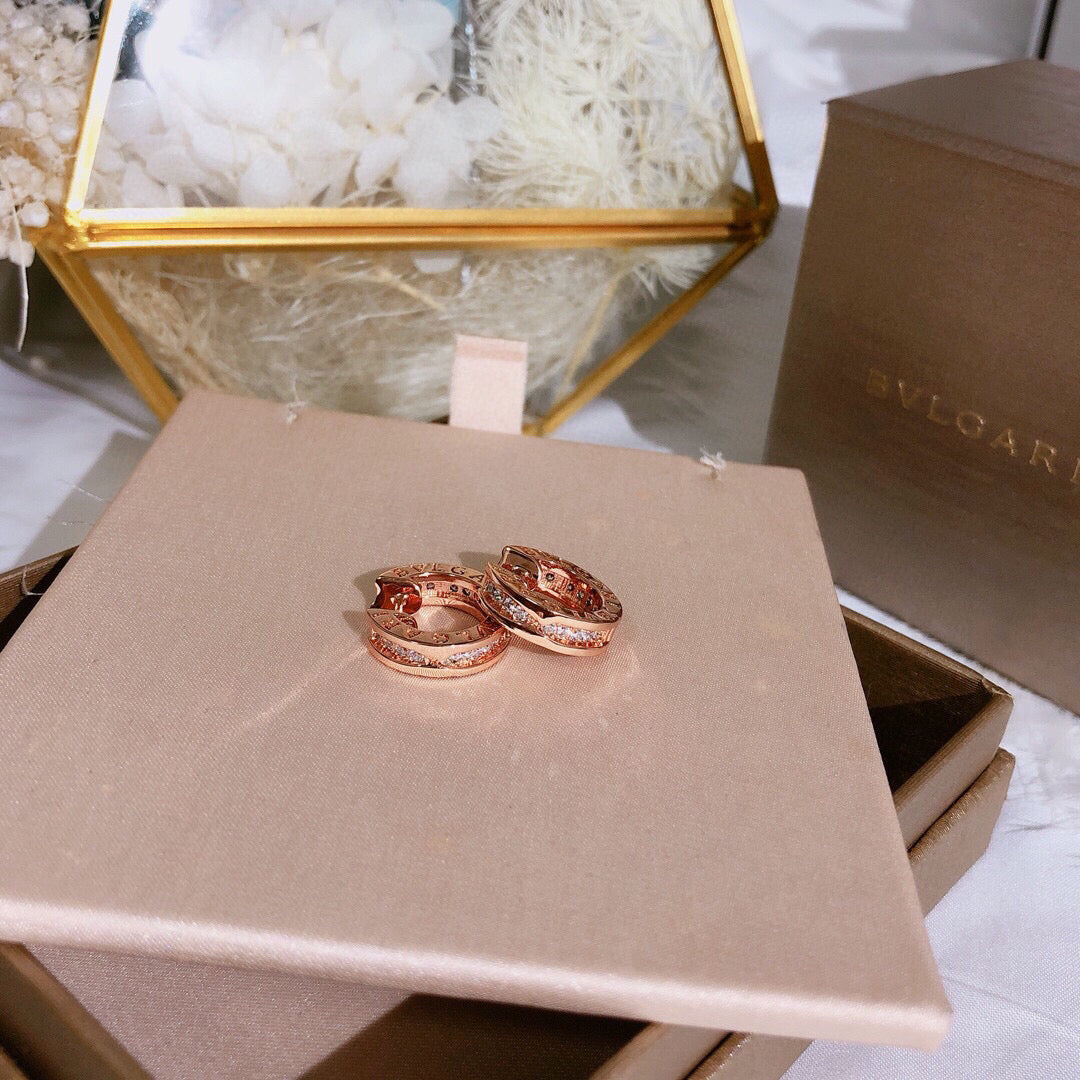 BVLGARI 925 Silver Crystal Earrings
