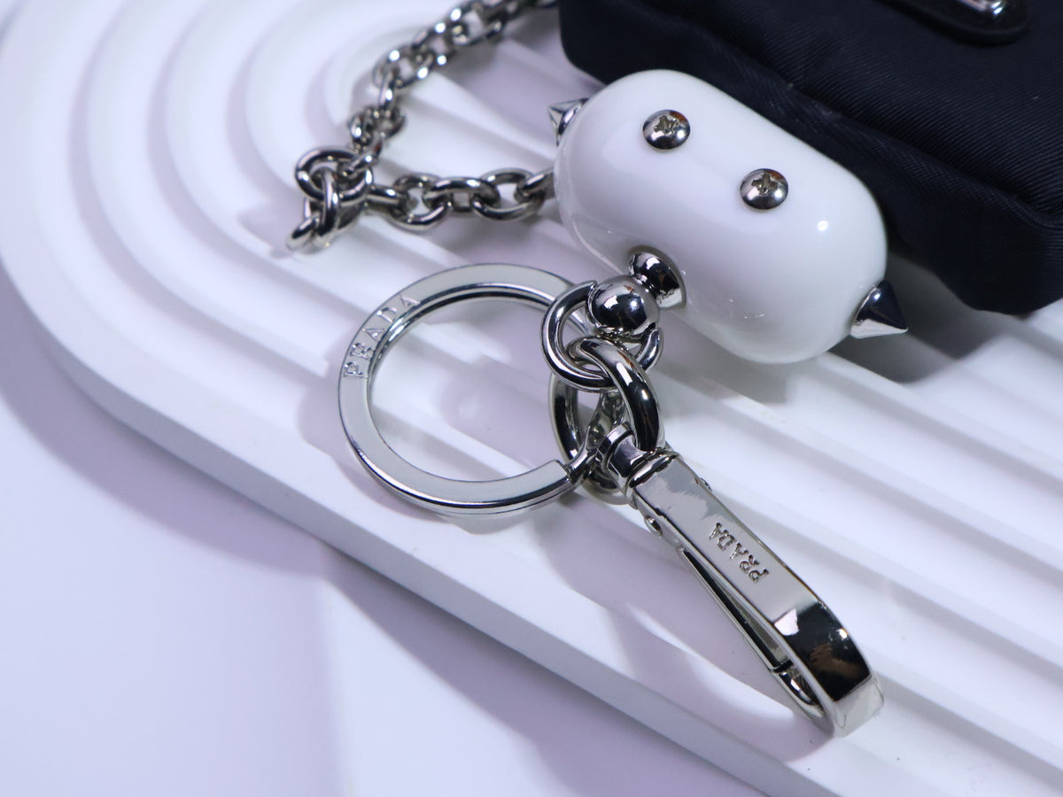 PRADA Triangle Logo Logo Detail Keychain