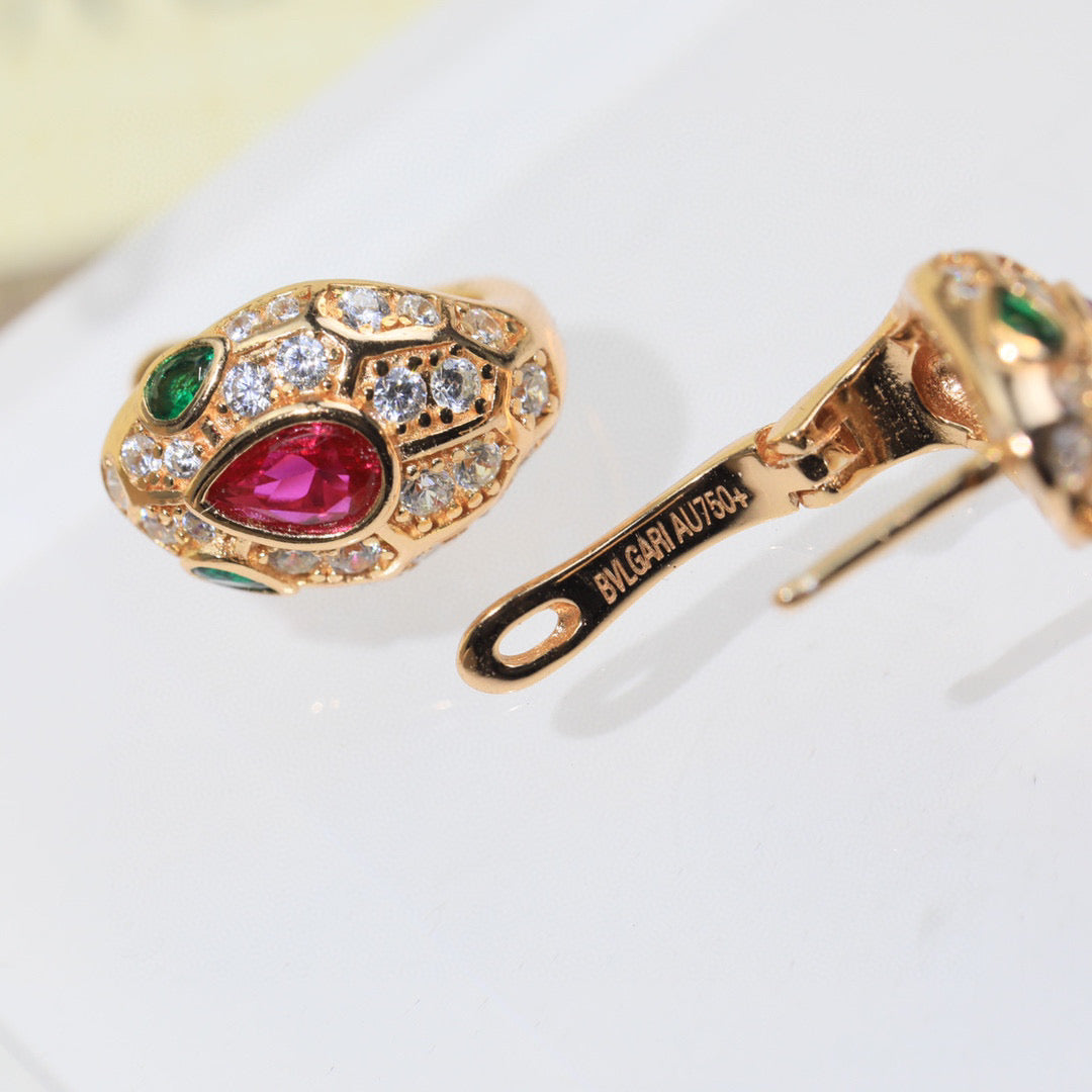 BVLGARI 925 Silver Crystal Earrings