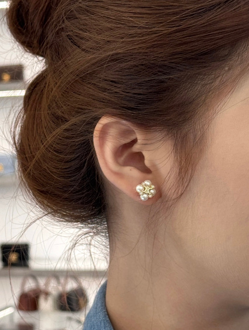 CELINE Pearl Crystal Earrings