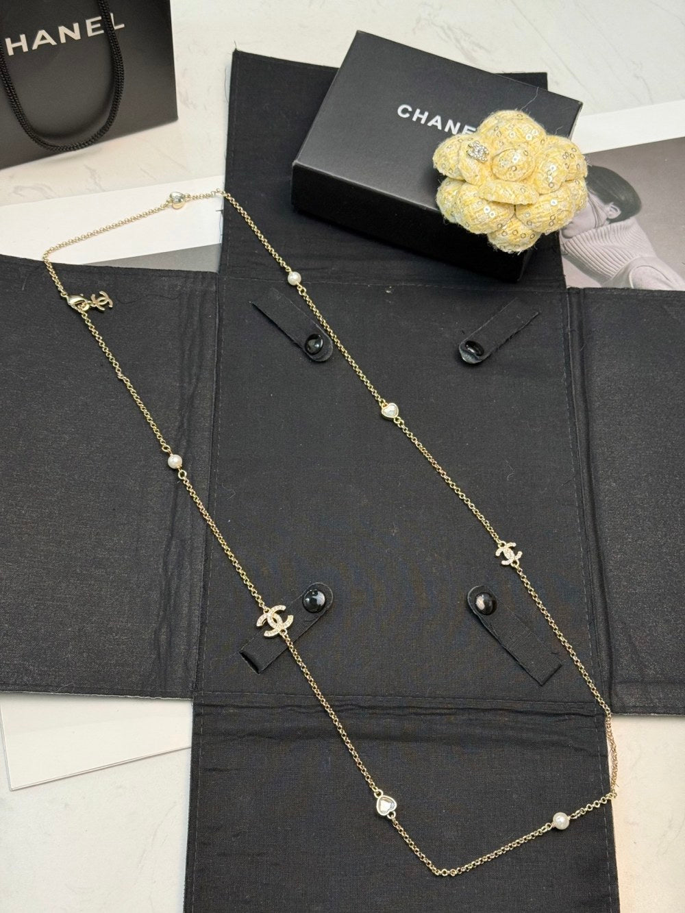 Chanel Pearl Heart Necklace