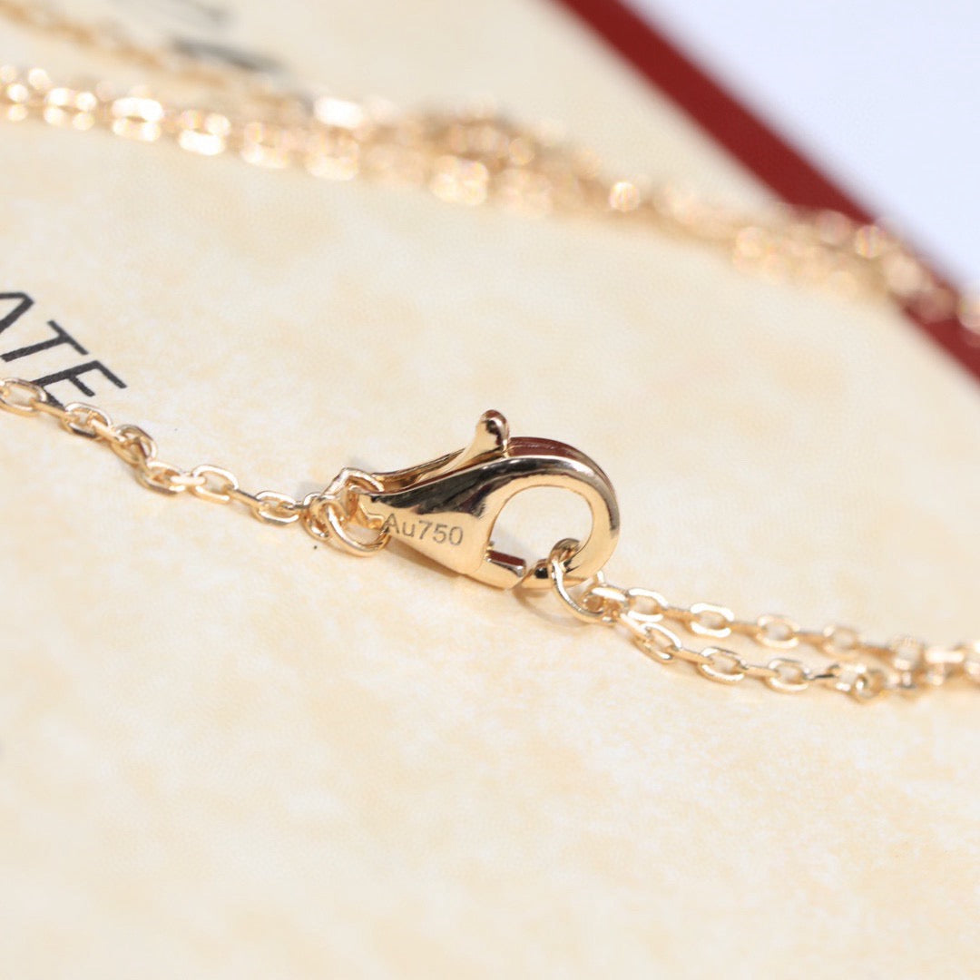 Cartier-Style Tri-Color Three-Ring Necklace