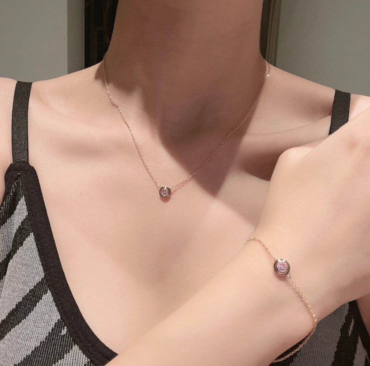 Cartier Rose Gold & Purple-Red Gemstone Bracelet