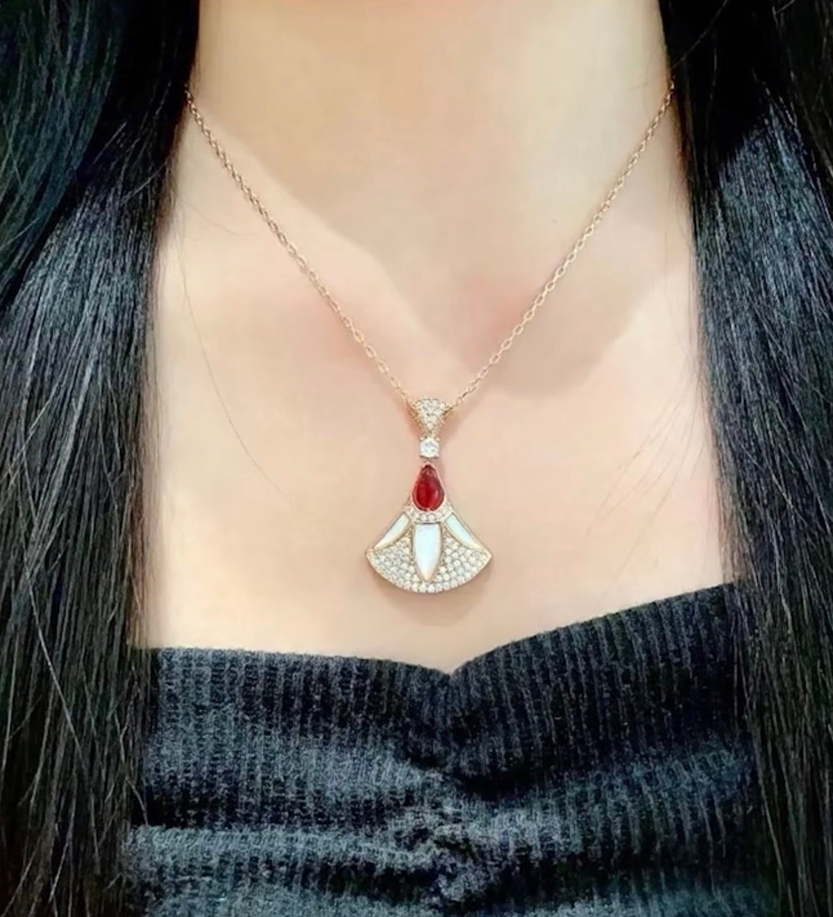 BVLGARI Brass Crystal Necklace
