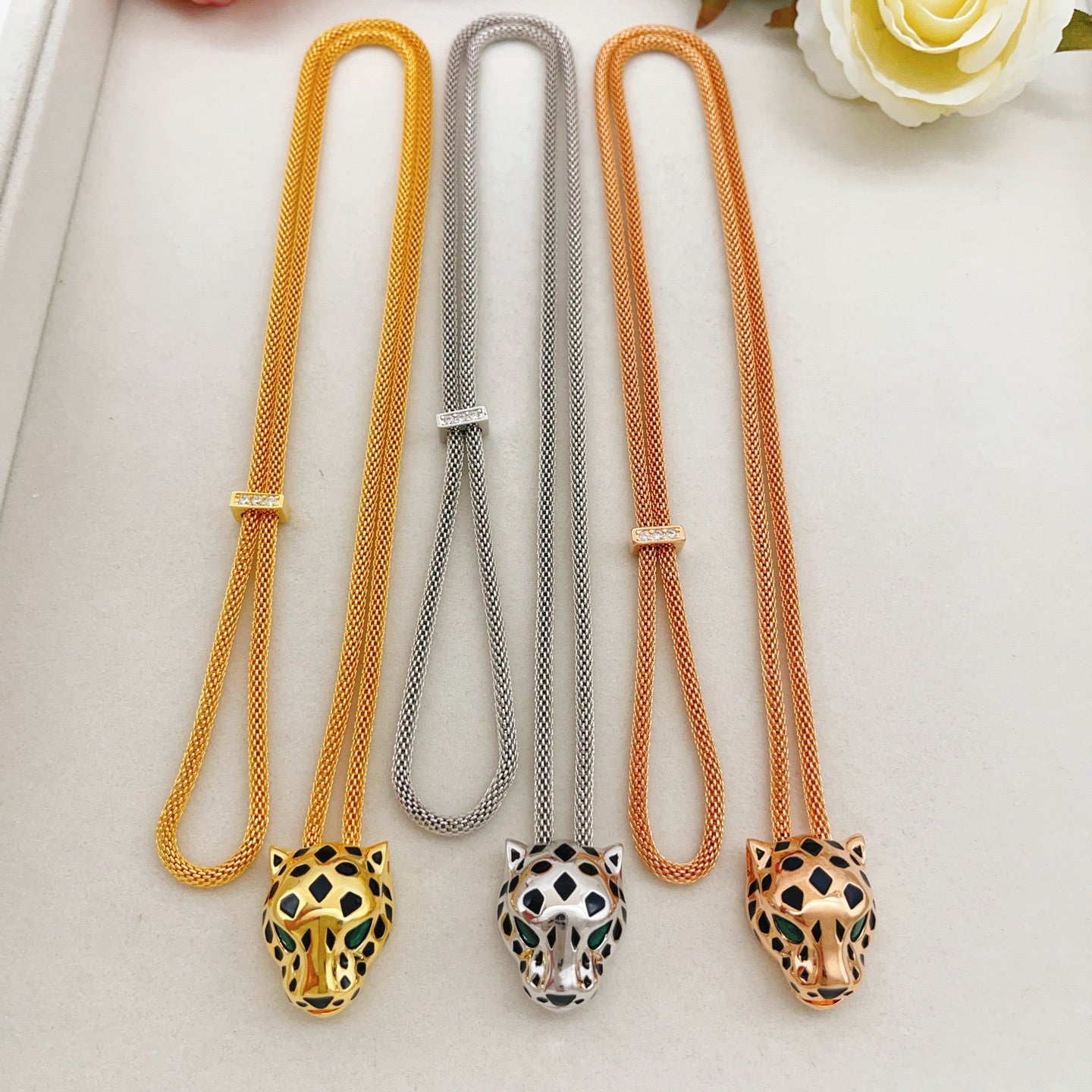 Cartier Thick-Cord Panther Necklace