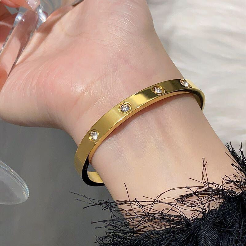 Cartier Gold-Finish Bracelet with Colored Stones