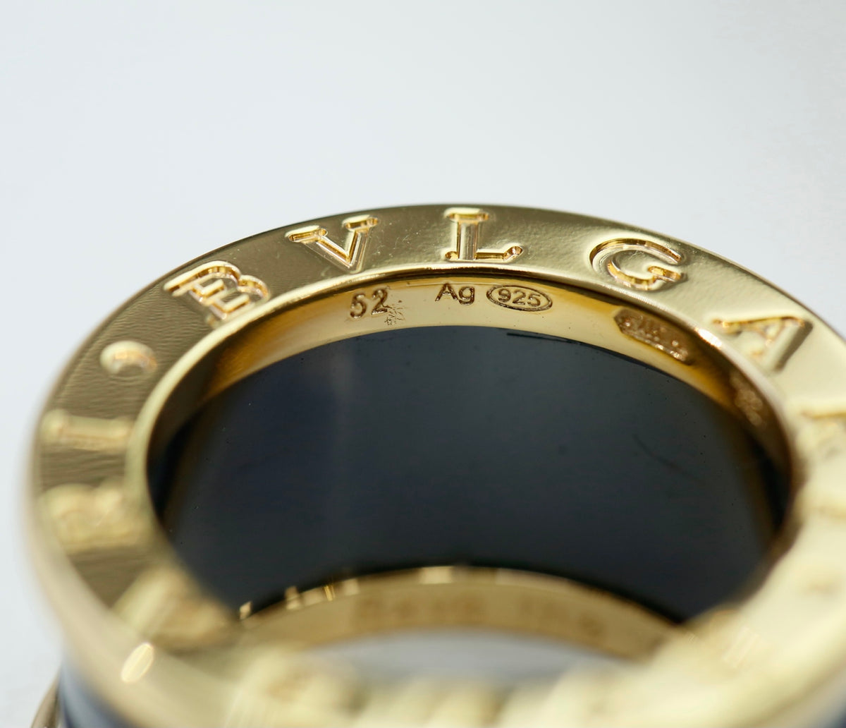 BVLGARI Gold-Plated Ceramic Ring
