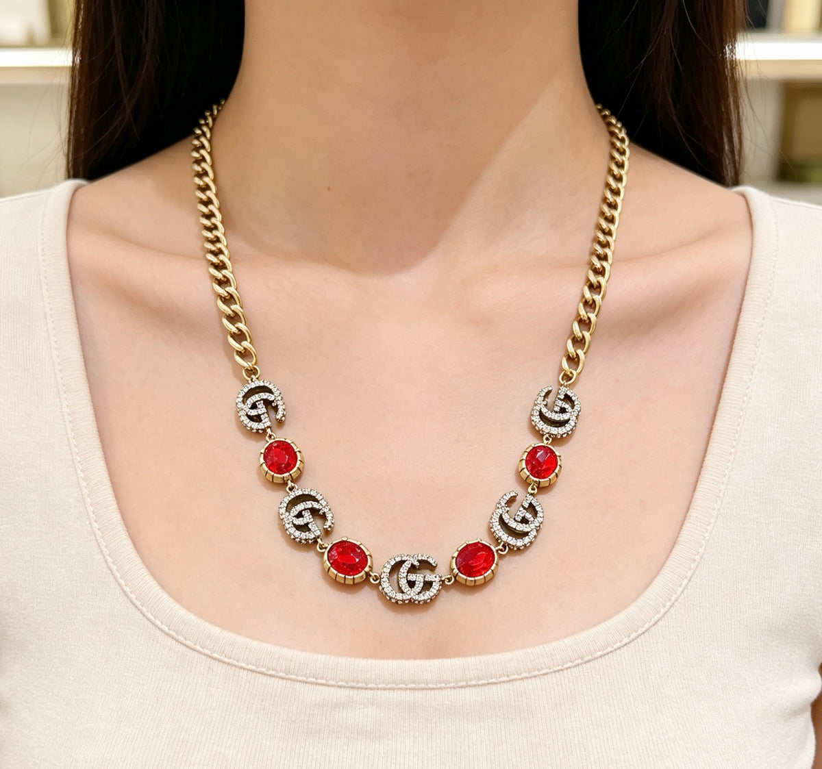 Gucci Vintage Double G Necklace