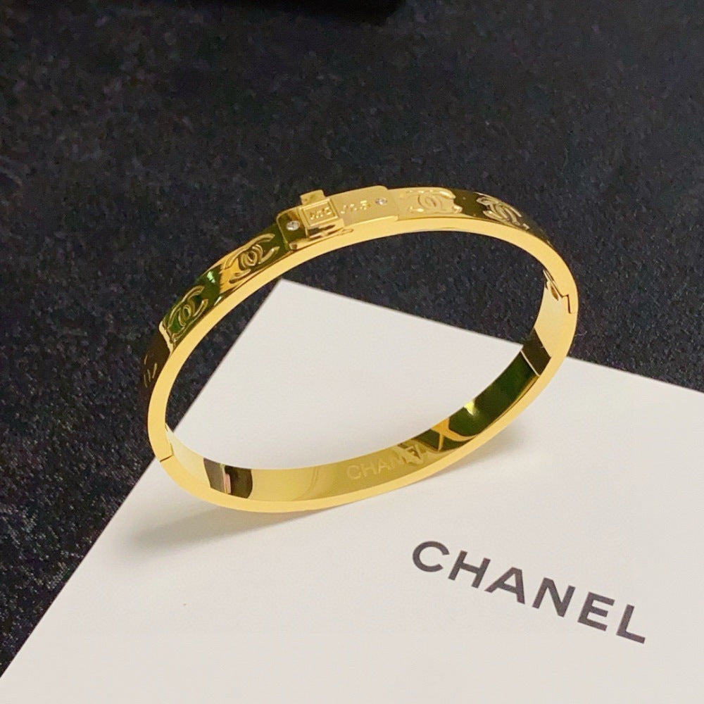 Chanel Crystal Stainless Steel Bracelet