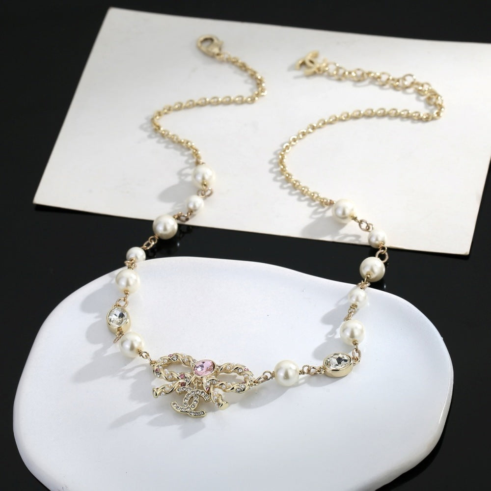 Chanel Pearl Brass Necklace
