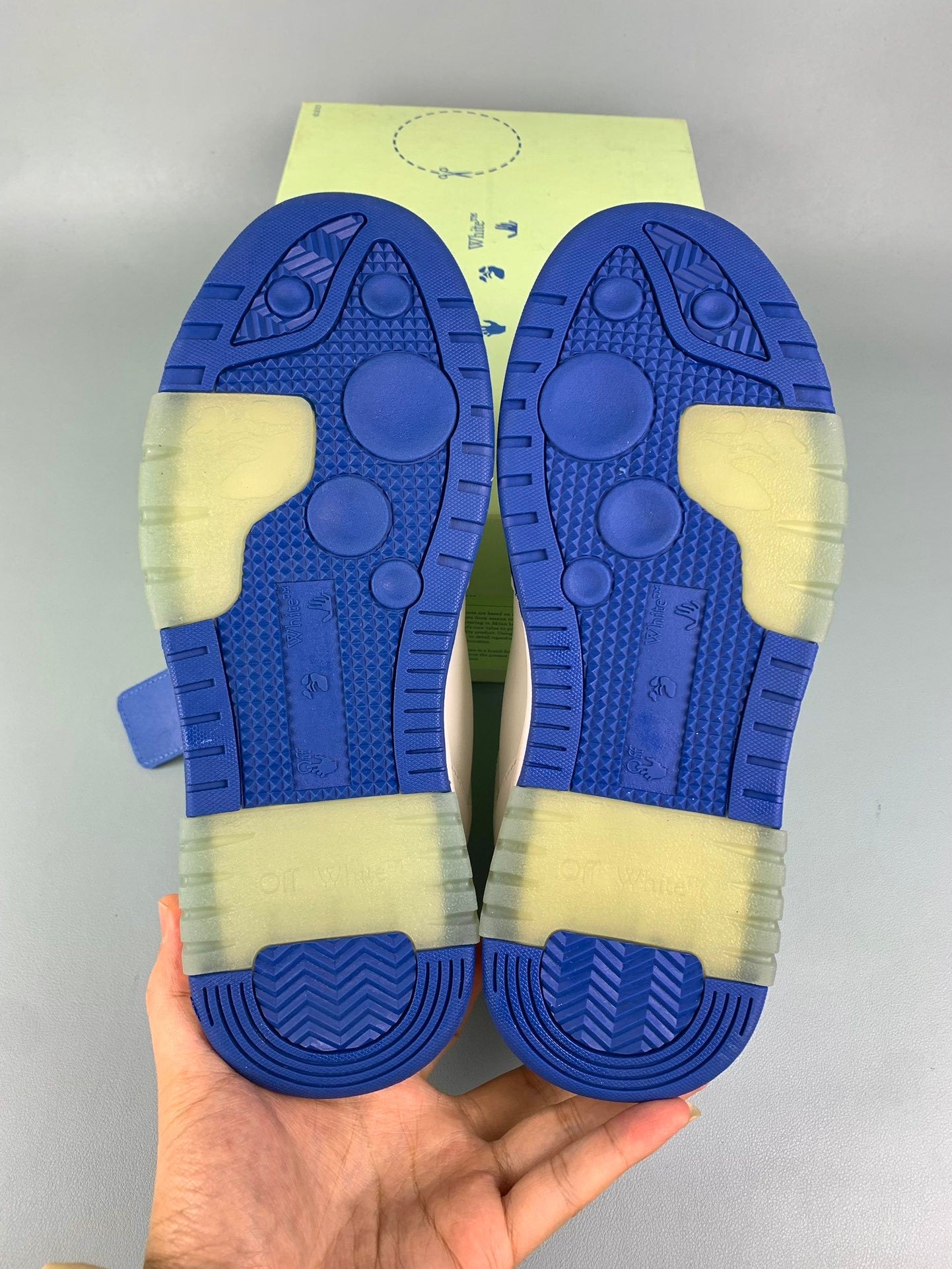 Off White/Blue Sneakers (Runs half a size small)
