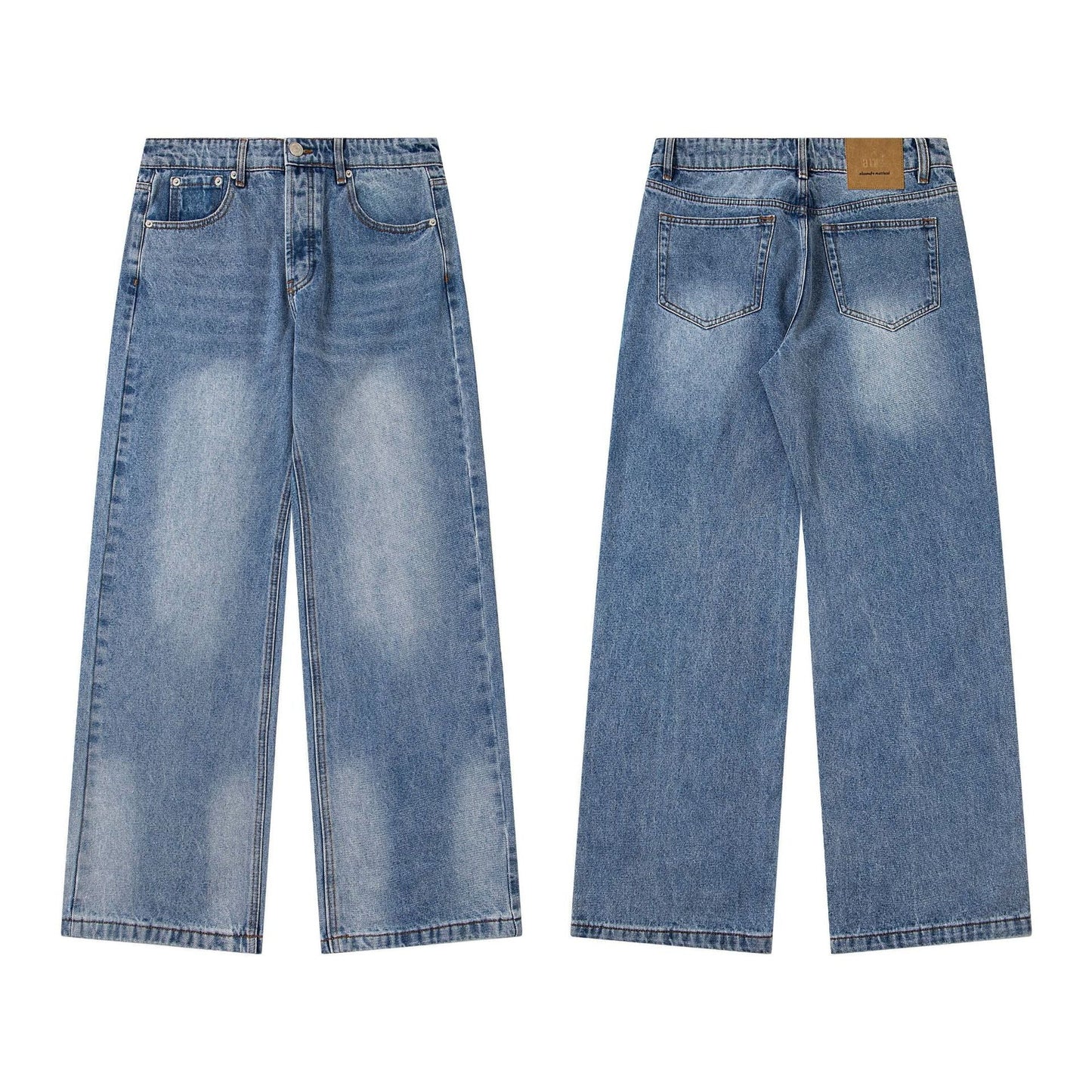 Men's Wide-Leg Jeans - Premium Denim