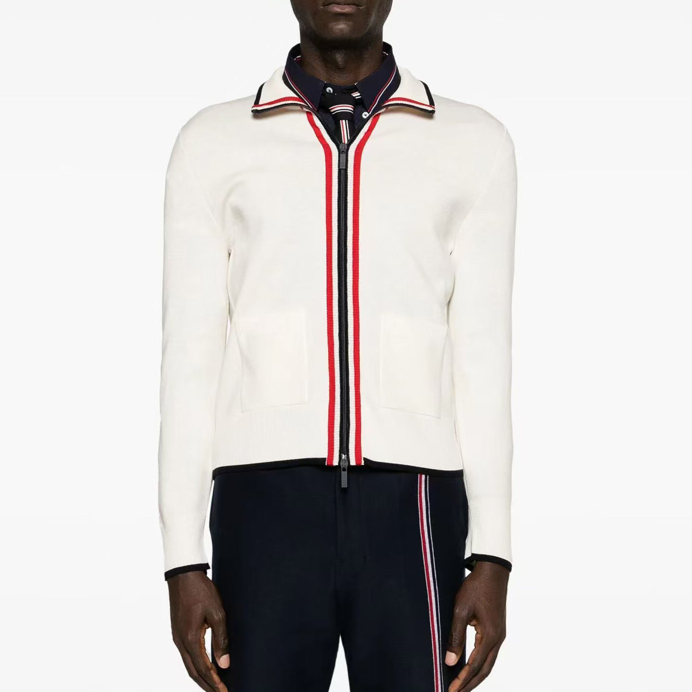 Cotton and wool knitted cardigan