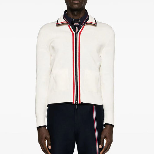 Cotton and wool knitted cardigan