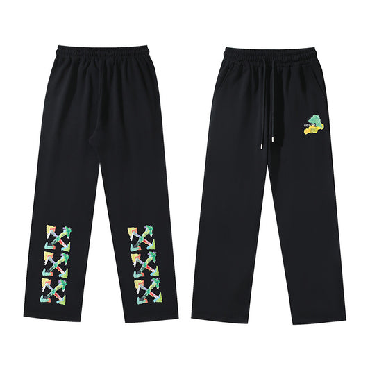 OFF  Pure cotton printed casual trousers
