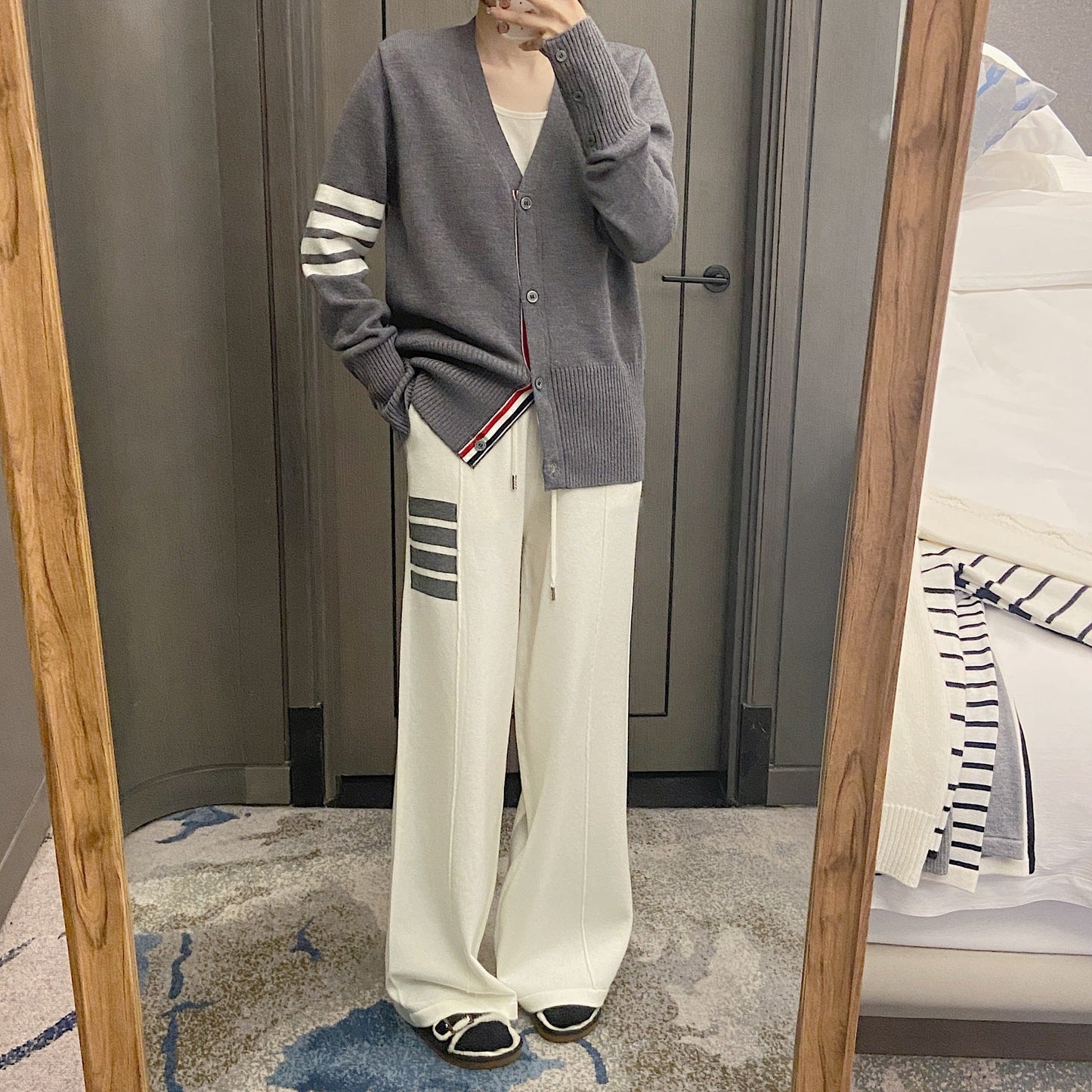 Knitted wide-leg pants