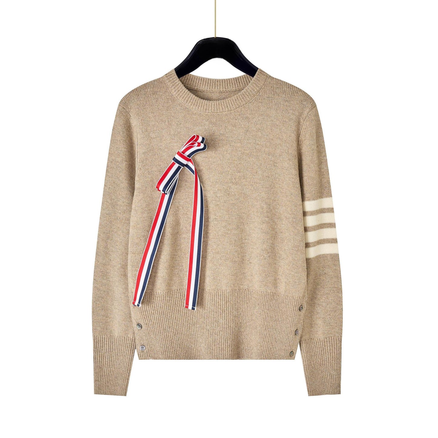 2025 Bow-tie knit sweater + pleated skirt