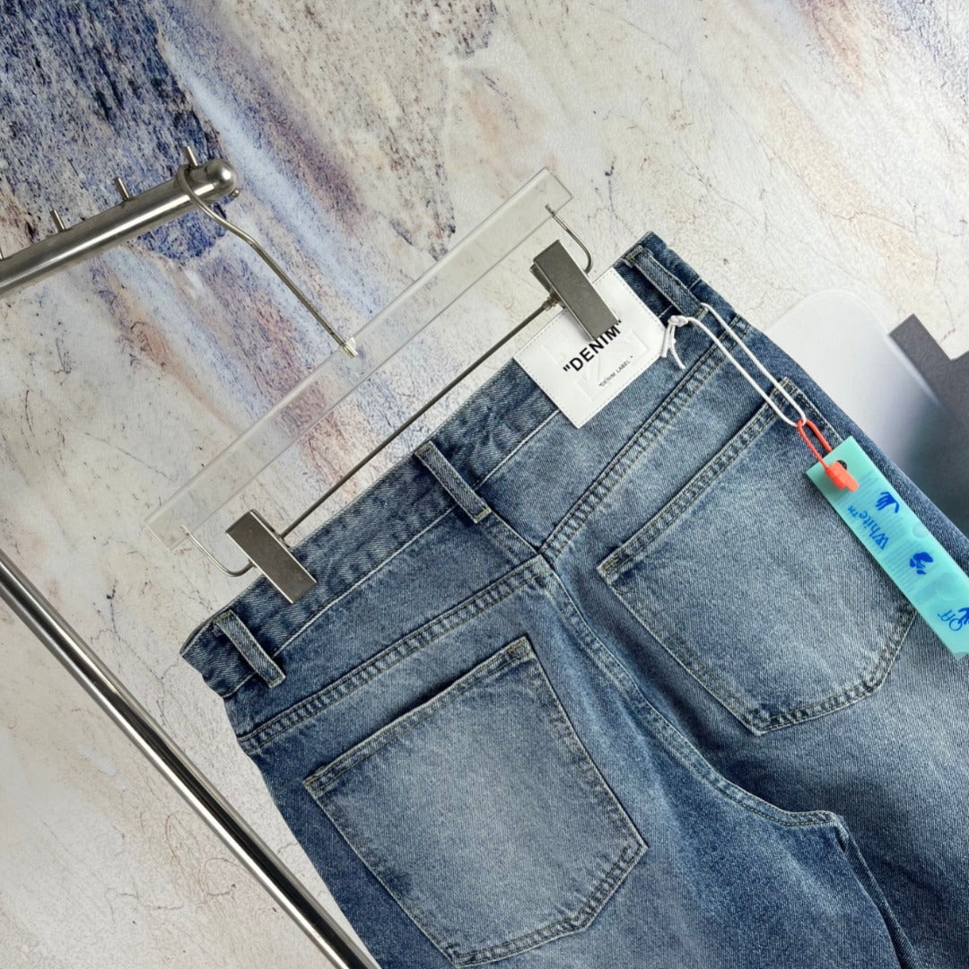 OFF  Diagonal-stripe denim jeans for couples
