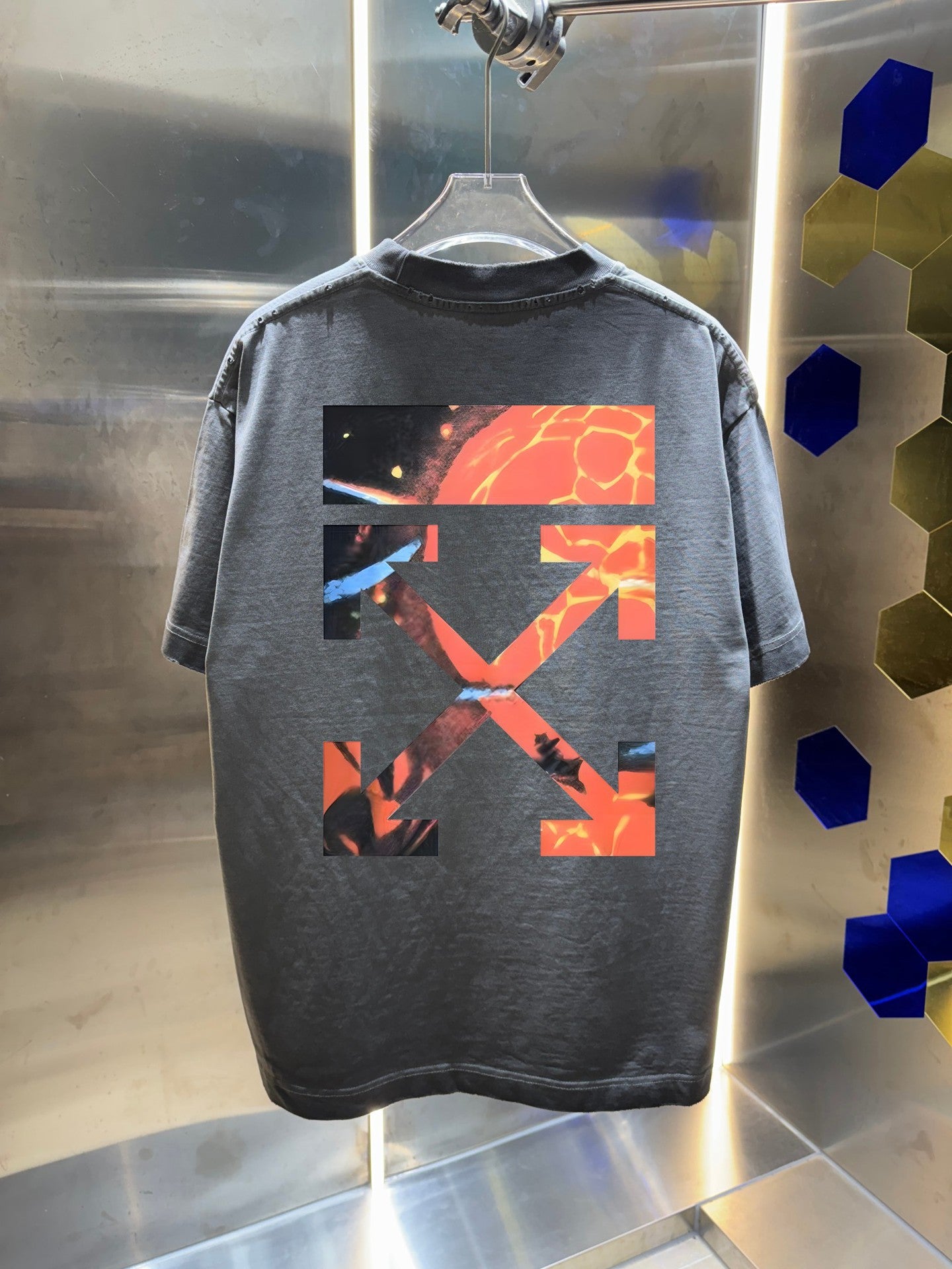 OFF  Distressed graphic T-shirt