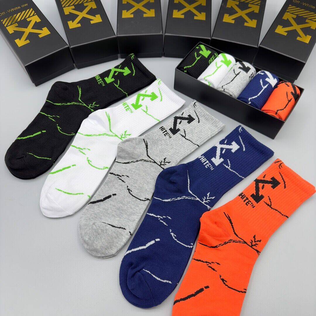 Off  Pure Cotton Mid-Length Socks