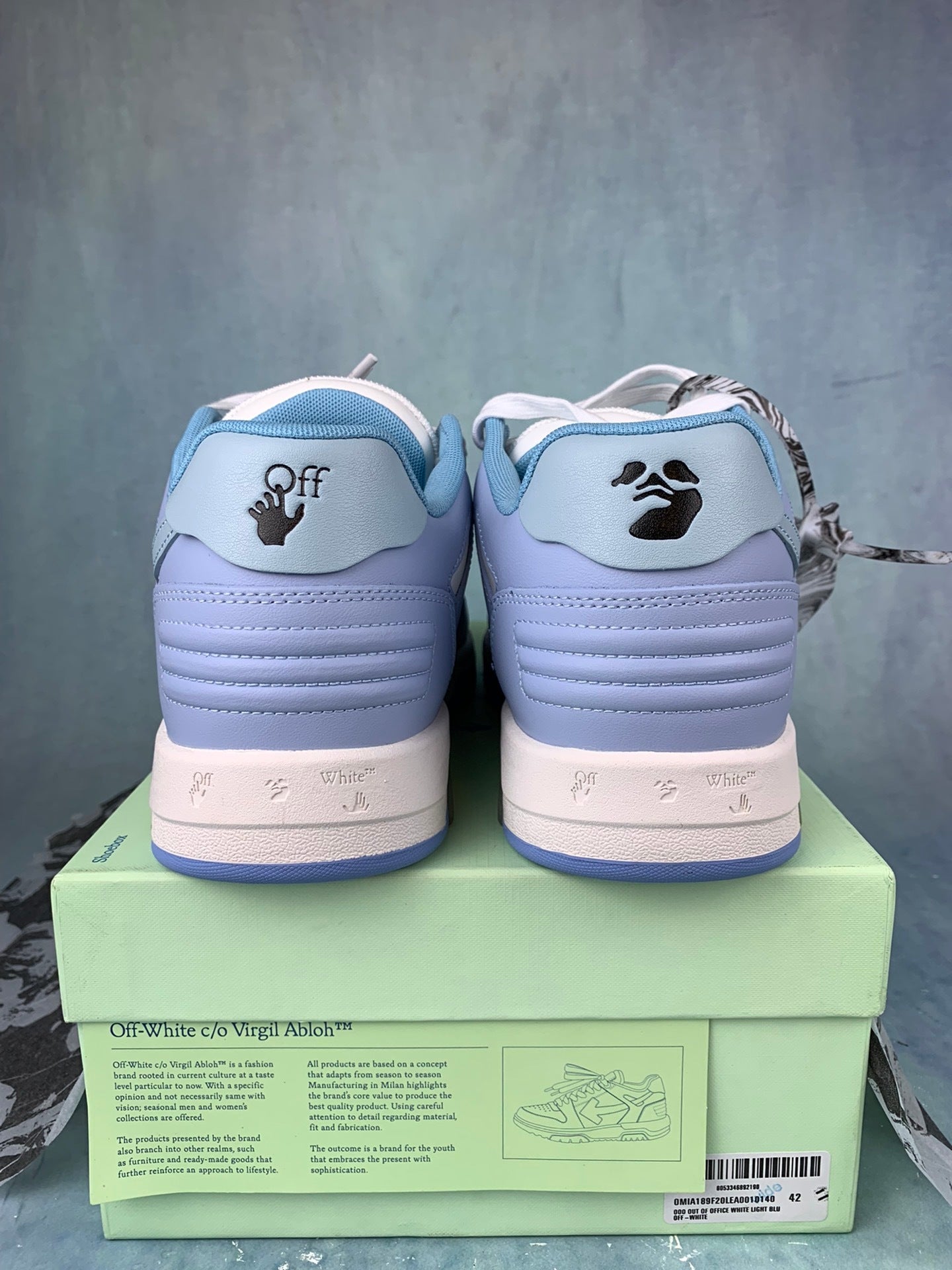 Off  White and Blue Sneakers