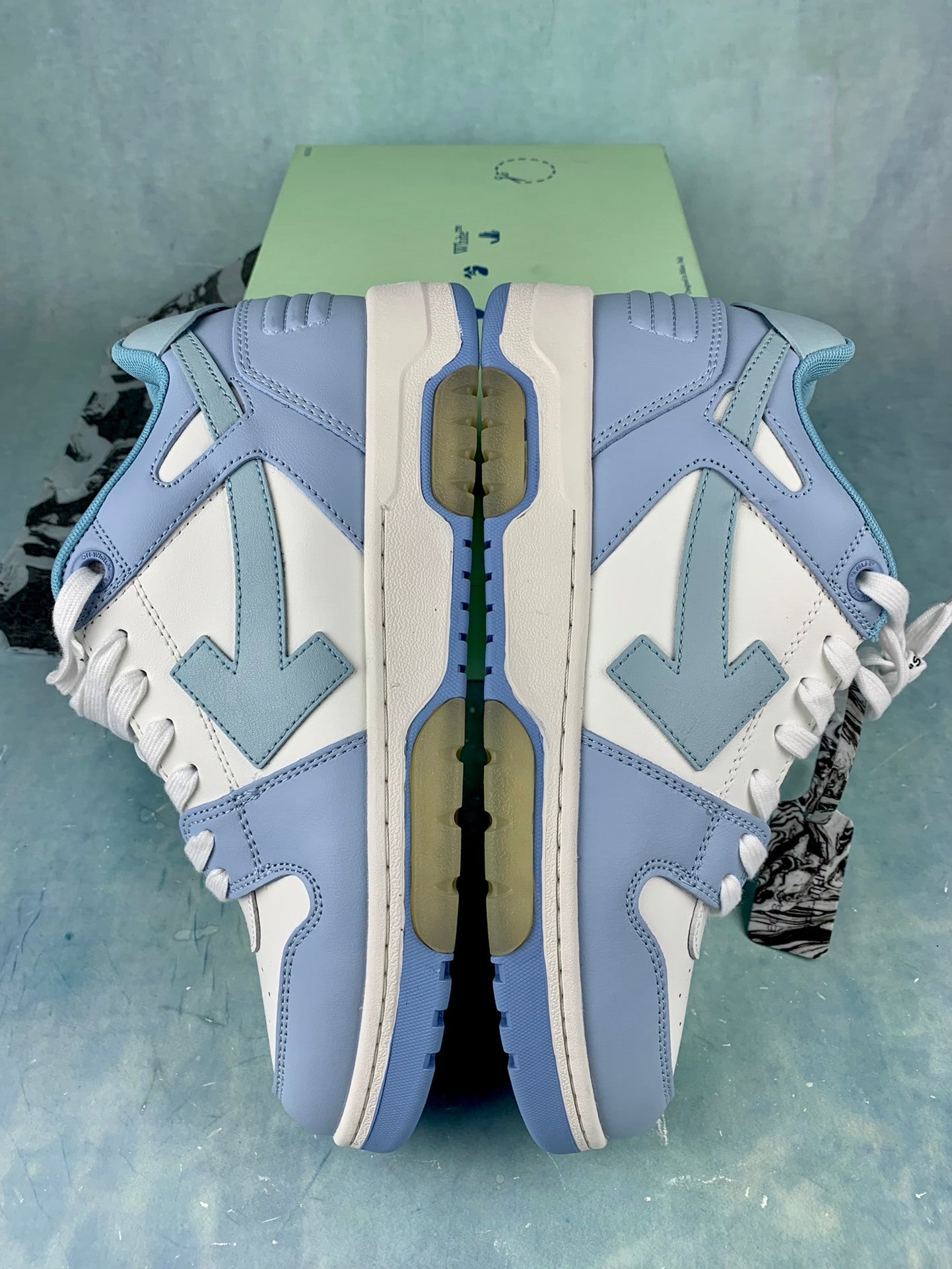 Off  White and Blue Sneakers