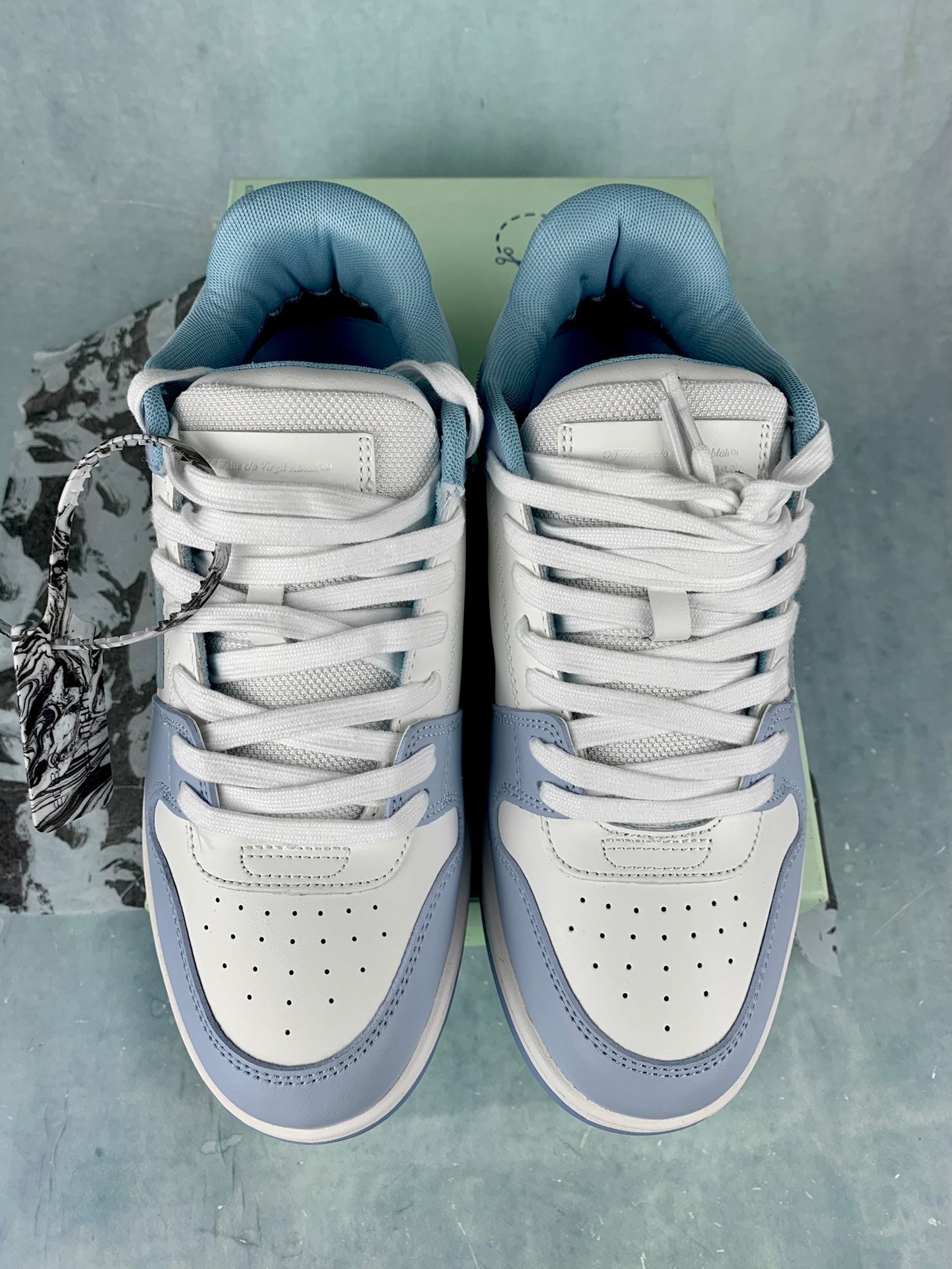 Off  White and Blue Sneakers