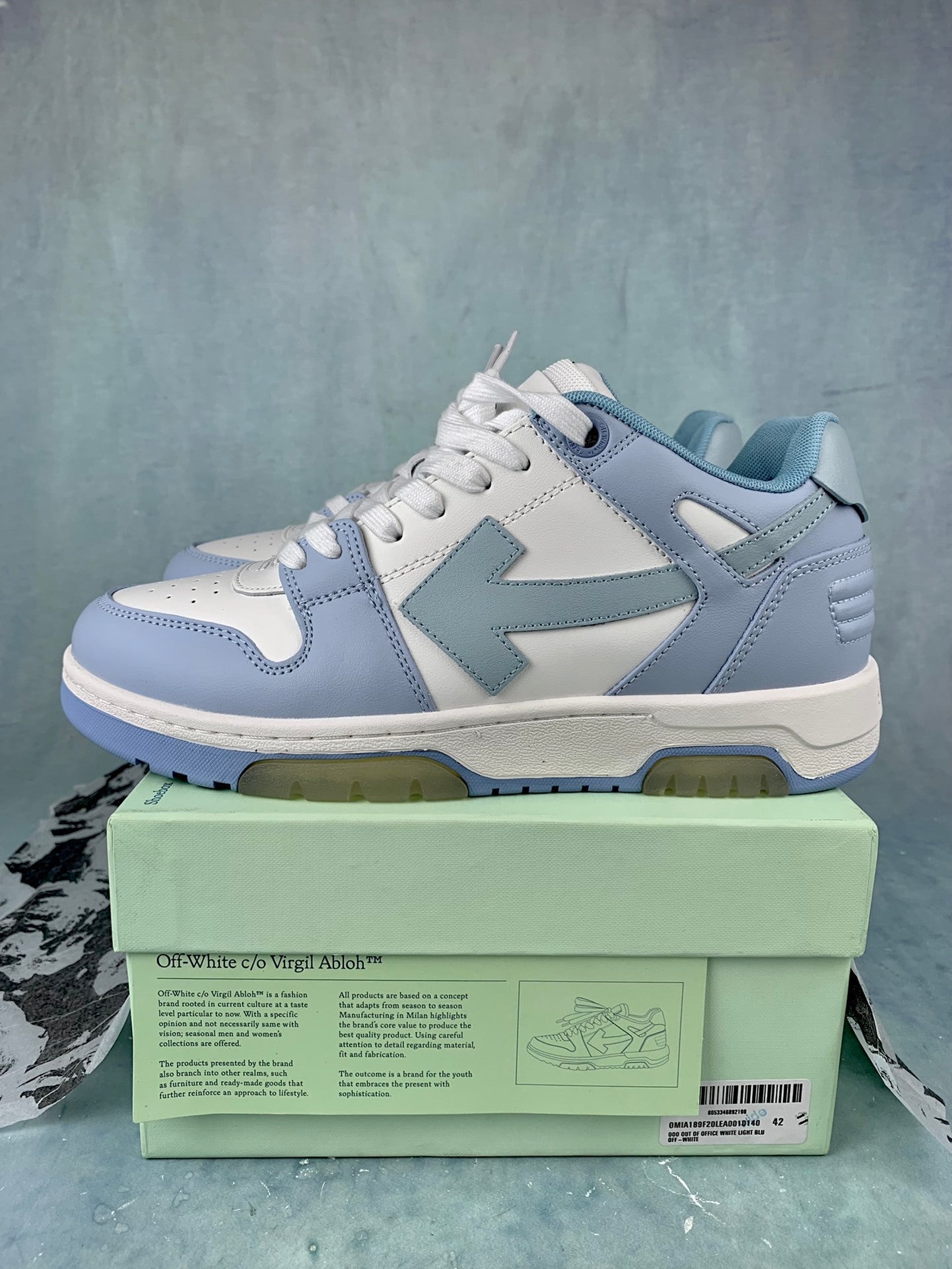 Off  White and Blue Sneakers