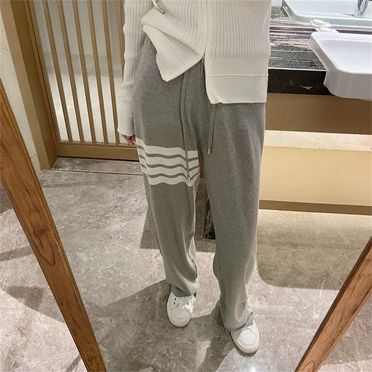 Knitted wide-leg pants