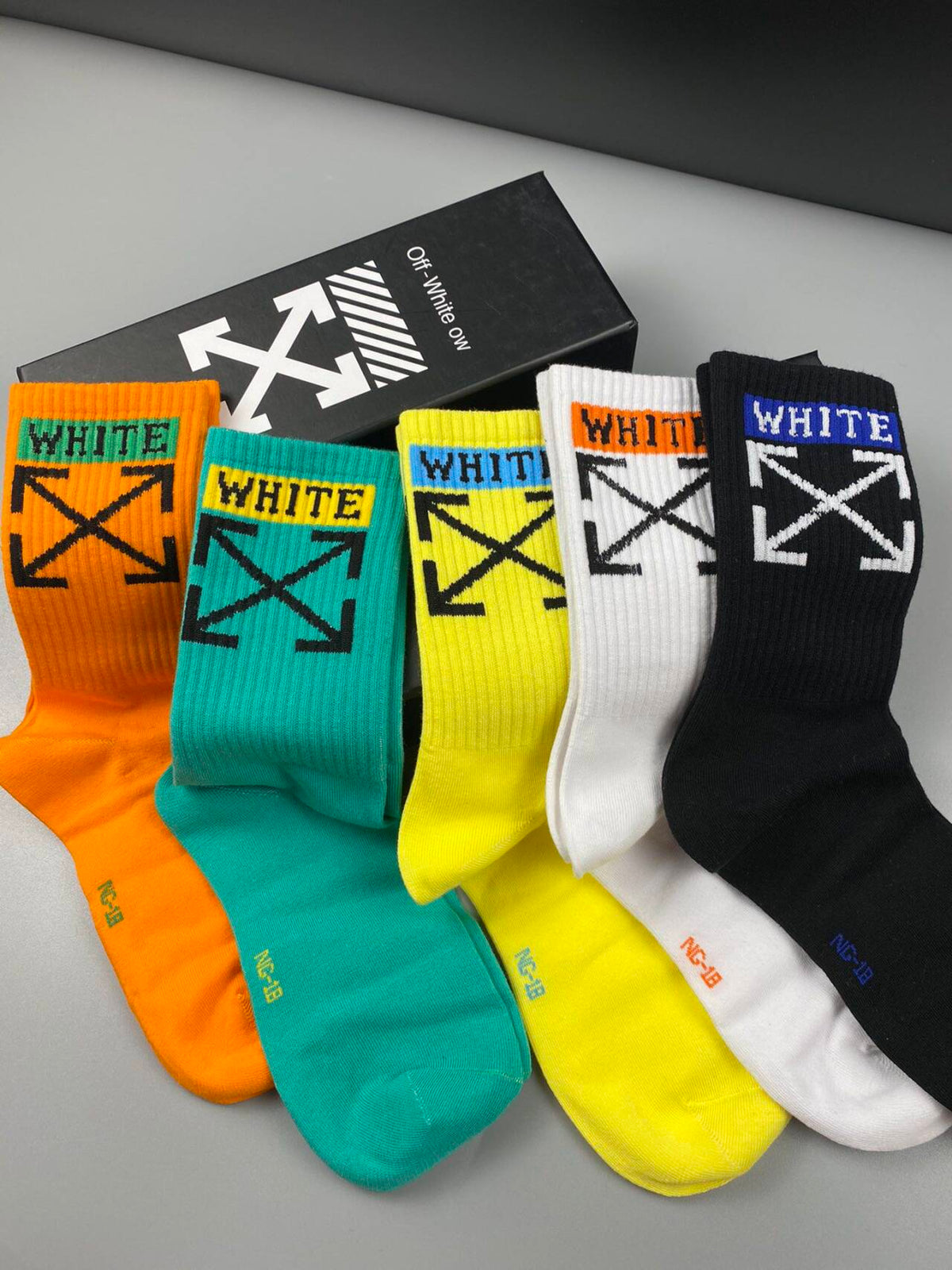Off-White Pure Cotton Mid-Length Socks II