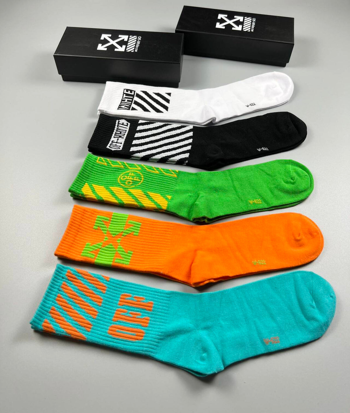 Off-White Pure Cotton Mid-Length Socks