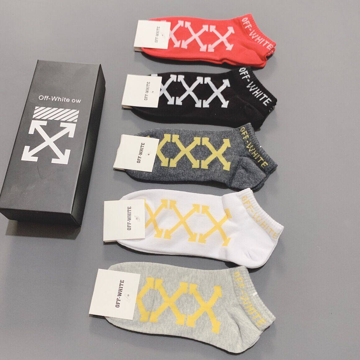 Off-White Pure Cotton Low-Cut Socks