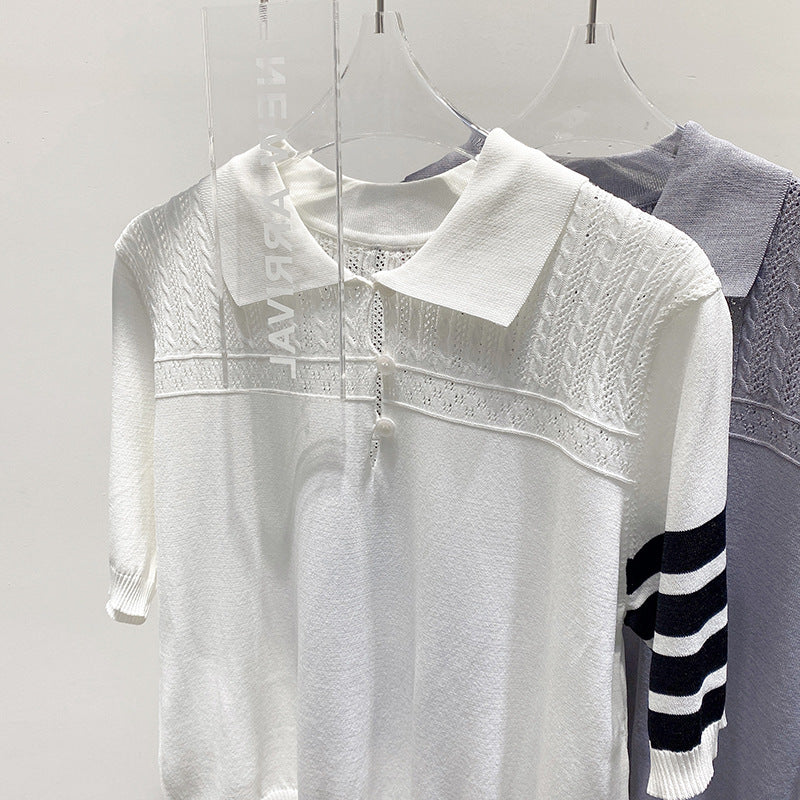 Hollow knit sweater
