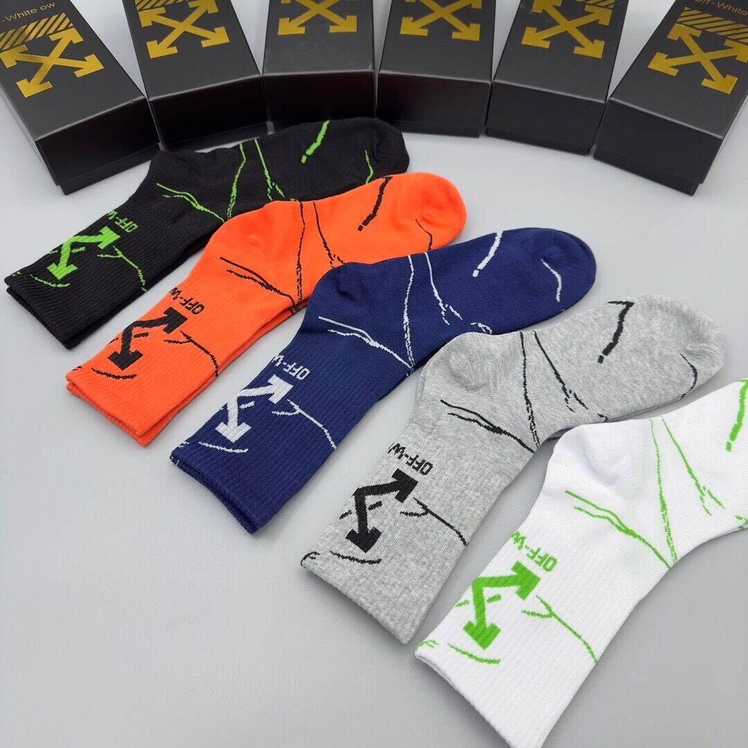 Off  Pure Cotton Mid-Length Socks