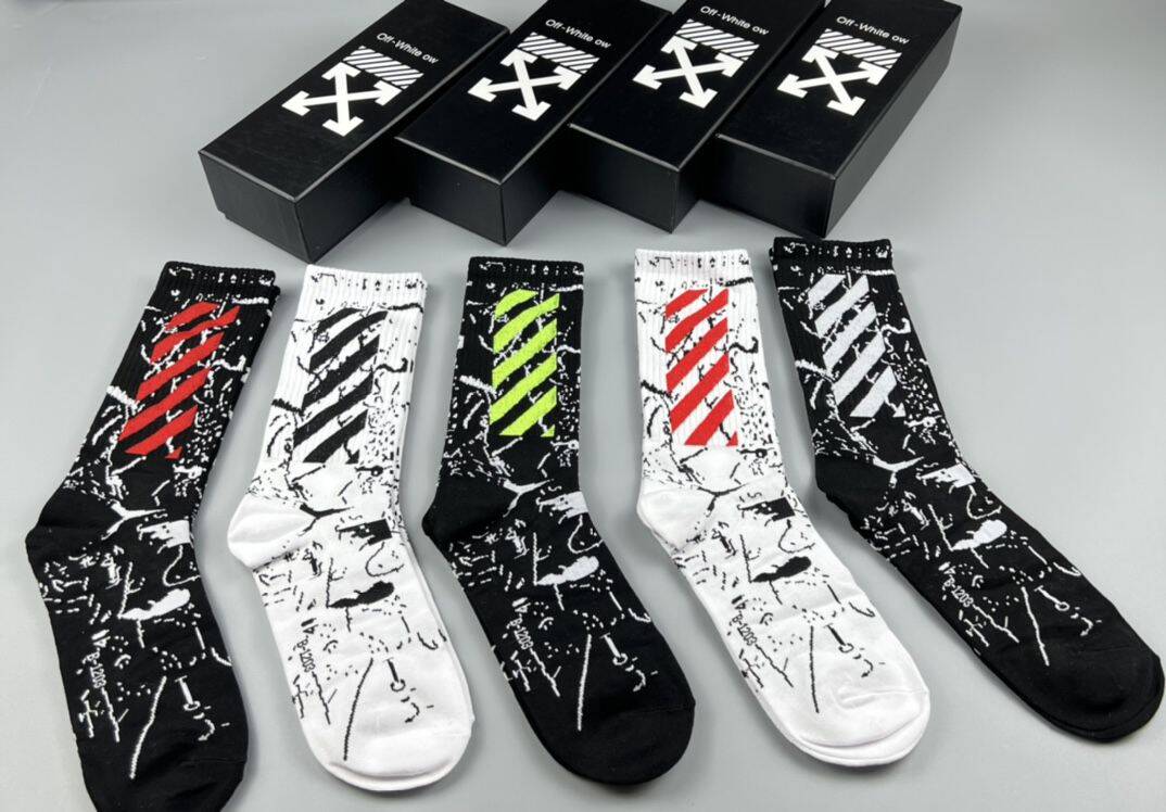 Off-White Pure Cotton Mid-Length Socks VI