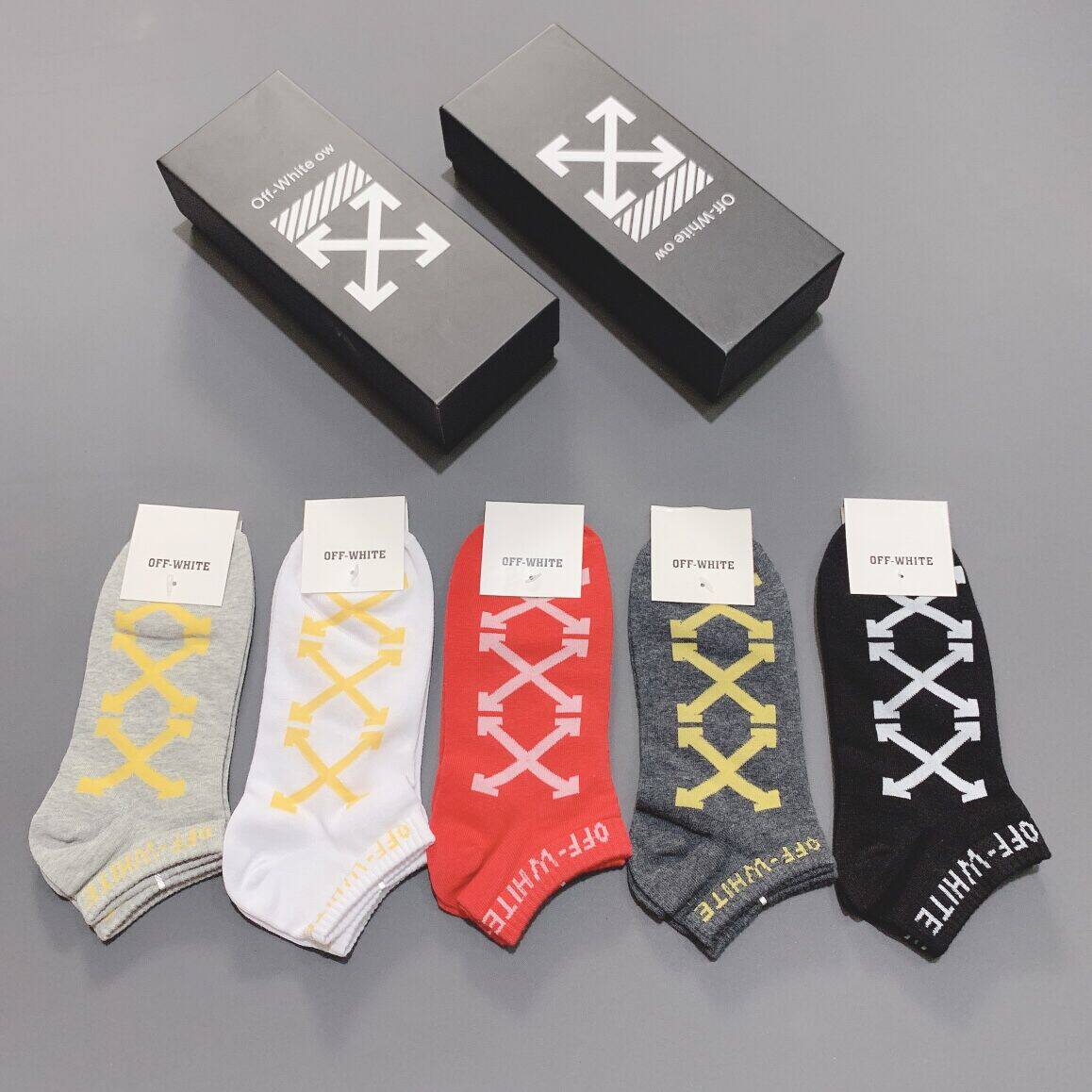 Off-White Pure Cotton Low-Cut Socks
