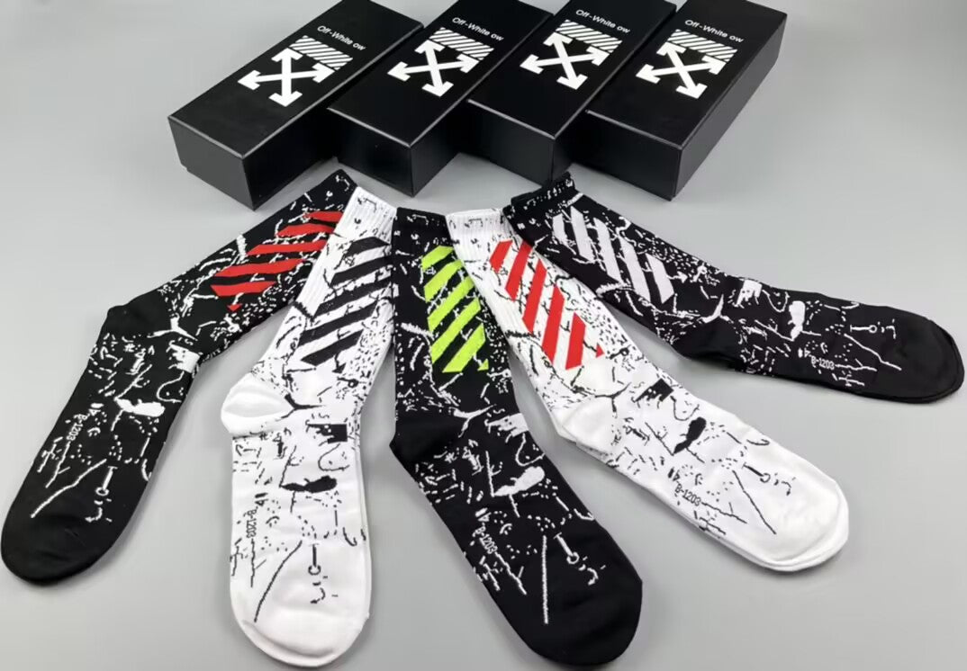 Off-White Pure Cotton Mid-Length Socks VI