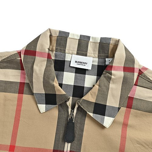 Burberry Large-Check Lapel Shirt Jacket